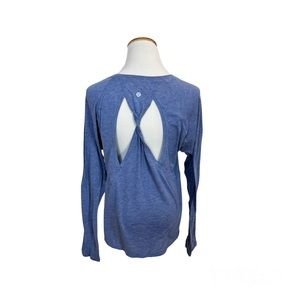 Lululemon Stop Drop & Squat Long Sleeve Heathered Blazer‎ Blue Top Women’s Sz 6